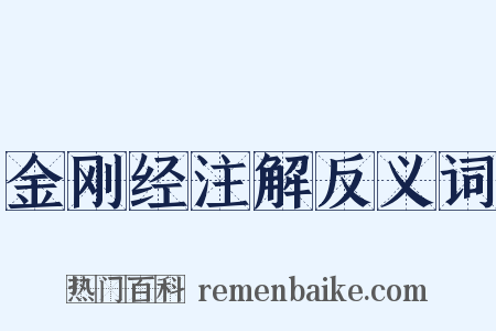 金刚经注解反义词是什么意思的图片